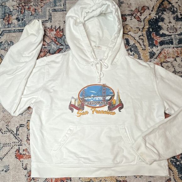 J. Galt Tops - John Galt Brandy Melville White San Francisco Golden Gate Bridge Hoodie One Size